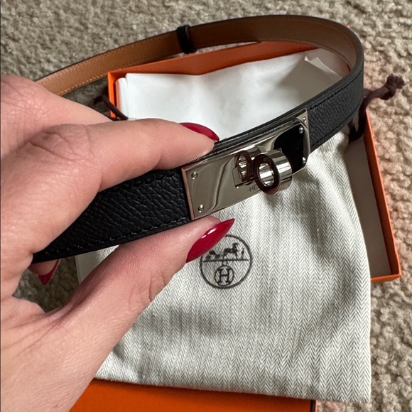 Hermes Kelly belt palladium hardware